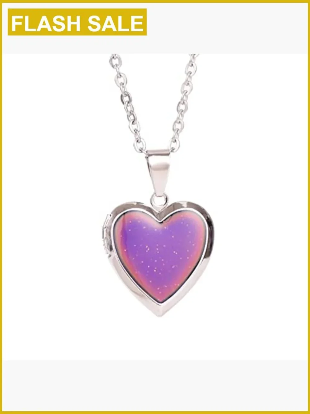 Mood Necklace Love Heart Change Color Emotional Feeling Adjustable Size Mood